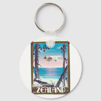 Zealand Denmark travel poster Keychain