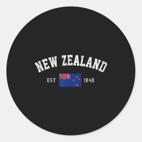 Zealand Est 1840 Kiwi Flag Independence Day  Classic Round Sticker