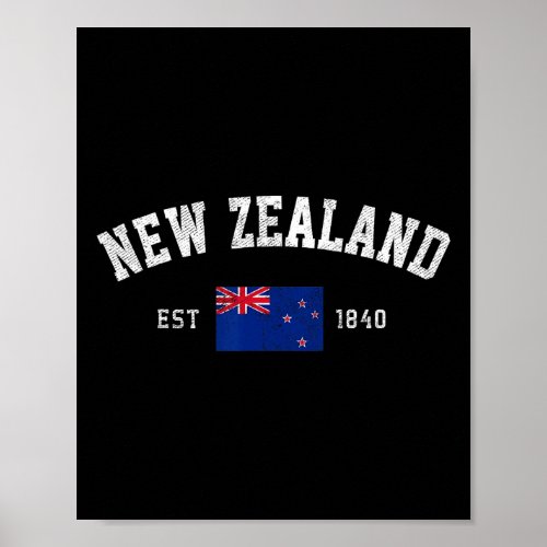 Zealand Est 1840 Kiwi Flag Independence Day  Poster