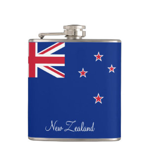 Zealand Flag & travel New Zealand /sports fans Flask
