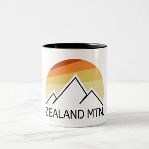 Zealand Mountain New Hampshire Retro Two-Tone Coffee Mug