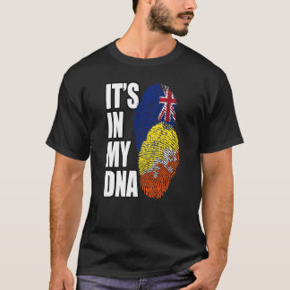 Zealander And Bhutanese Mix DNA Flag Heritage T-Shirt