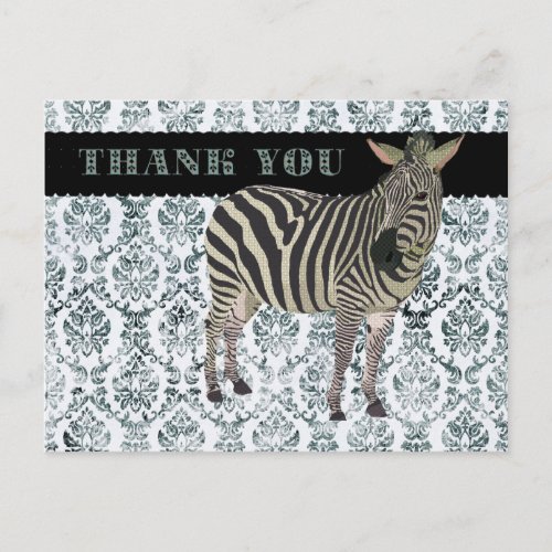 Zeb Thank You Damask  Postcard