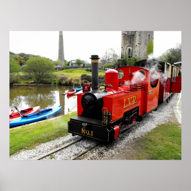 Zebedee steam engine at Lappa Valley Poster (Front)