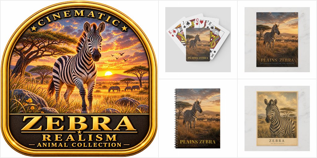 Plains Zebra East African Savanna ANIMALS wildlife postcard