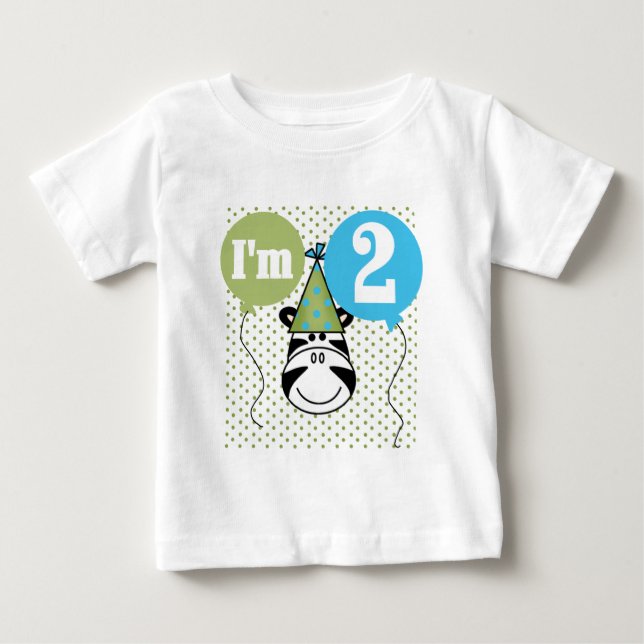 Zebra 2nd Birthday T-shirts and Gifts (Front)