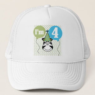 Zebra 4th Birthday T-shirts and Gifts Trucker Hat