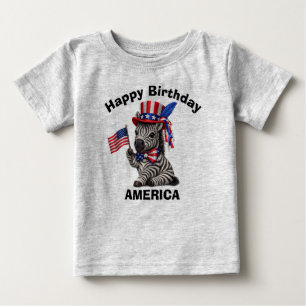 Zebra (5r) Patriotic Kid T-Shirt
