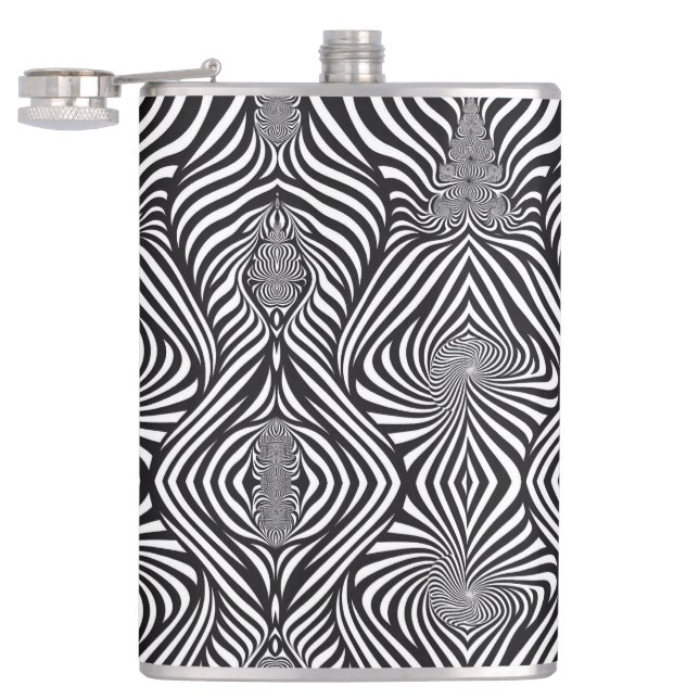 Zebra Abstract B&W Flask (Opened)