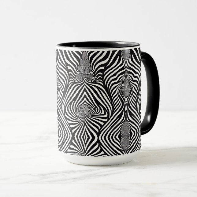 Zebra Abstract B&W Mug (Front Right)