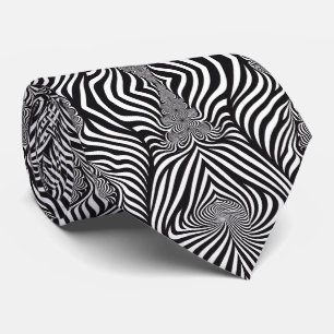 Zebra Abstract B&W Neck Tie