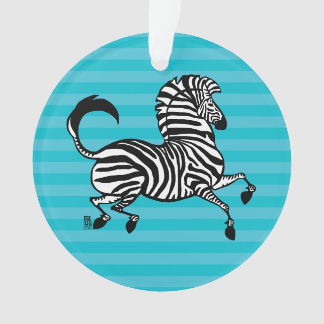 Zebra Acrylic Ornament 2 (Front)
