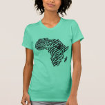 Zebra African Safari Africa Map T-Shirt