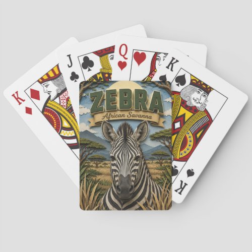 Zebra African Savanna POPCUT Poker Cards