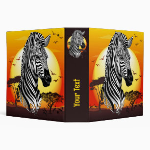 Zebra African Savanna Wild Animal 3 Ring Binder
