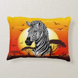 Zebra African Savanna Wild Animal Accent Pillow