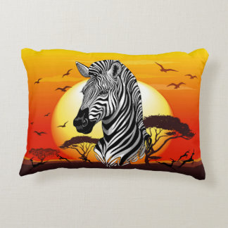 Zebra African Savanna Wild Animal Accent Pillow