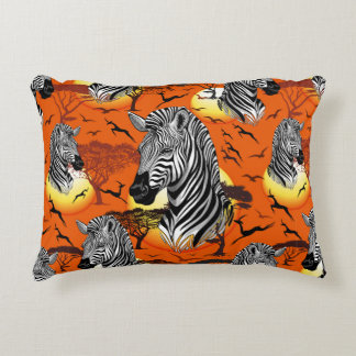 Zebra African Savanna Wild Animal Accent Pillow