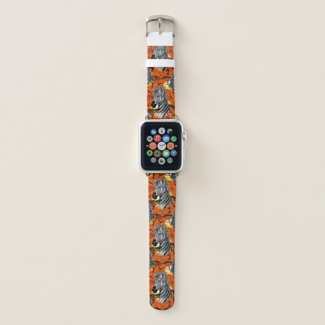 Zebra African Savanna Wild Animal Apple Watch Band (Front)