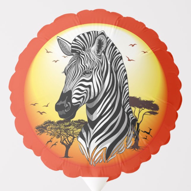 Zebra African Savanna Wild Animal Balloon (Front)