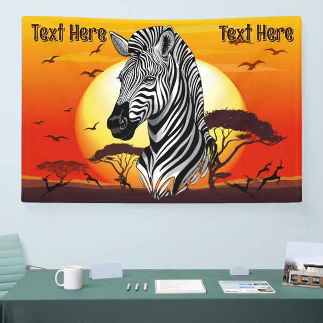 Zebra African Savanna Wild Animal Banner (Tradeshow)