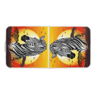 Zebra African Savanna Wild Animal Beer Pong Table