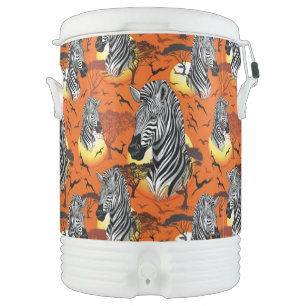 Zebra African Savanna Wild Animal Beverage Cooler