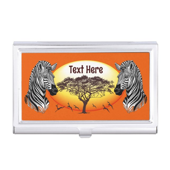 Zebra African Savanna Wild Animal Business Card Case (Front)