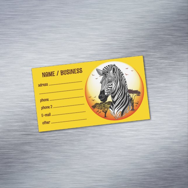 Zebra African Savanna Wild Animal Business Card Magnet (In Situ)