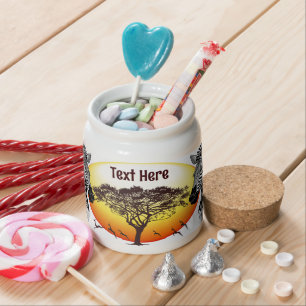Zebra African Savanna Wild Animal Candy Jar