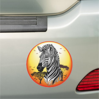 Zebra African Savanna Wild Animal Car Magnet
