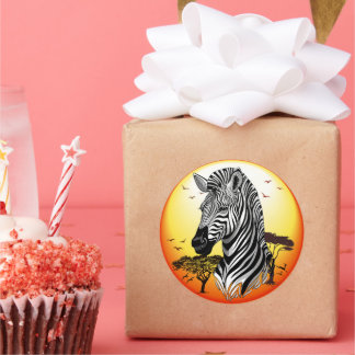 Zebra African Savanna Wild Animal Classic Round Sticker