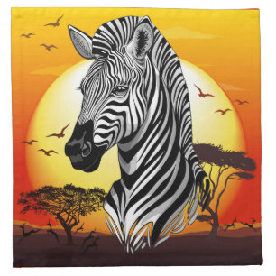 Zebra African Savanna Wild Animal Cloth Napkin