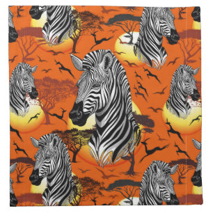 Zebra African Savanna Wild Animal Cloth Napkin