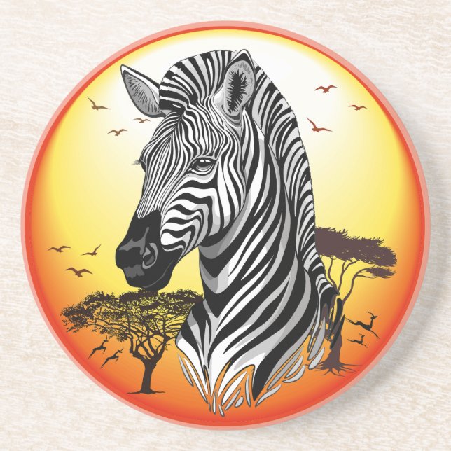 Zebra African Savanna Wild Animal Coaster (Front)