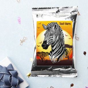 Zebra African Savanna Wild Animal Coffee Drink Mix