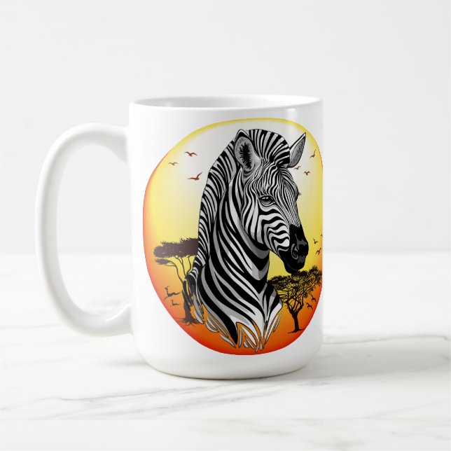 Zebra African Savanna Wild Animal Coffee Mug (Left)
