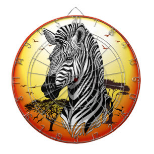 Zebra African Savanna Wild Animal Dart Board