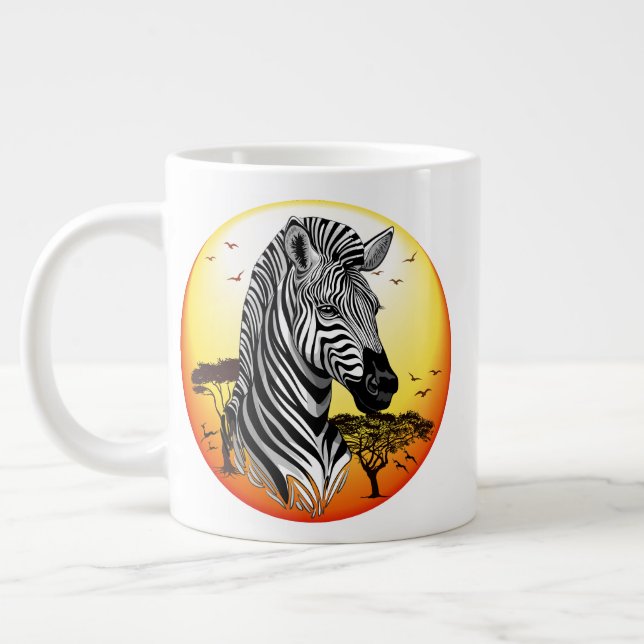 Zebra African Savanna Wild Animal Giant Coffee Mug (Left)