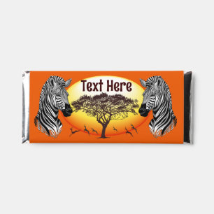 Zebra African Savanna Wild Animal Hershey Bar Favors