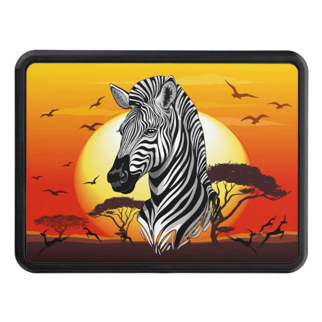 Zebra African Savanna Wild Animal Hitch Cover (Front)