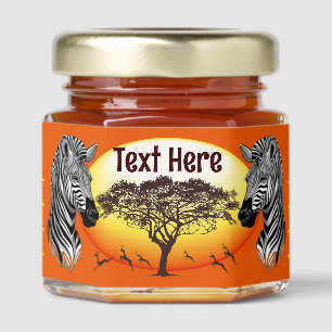Zebra African Savanna Wild Animal Honey Jar Favors