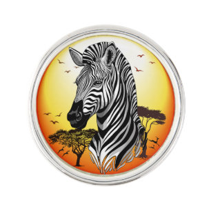 Zebra African Savanna Wild Animal Lapel Pin