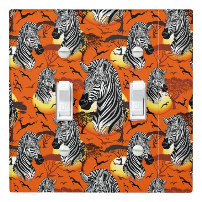 Zebra African Savanna Wild Animal Light Switch Cover (In Situ)