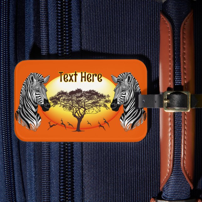 Zebra African Savanna Wild Animal Luggage Tag (Front Insitu 4)