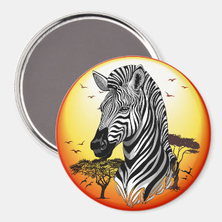 Zebra African Savanna Wild Animal Magnet