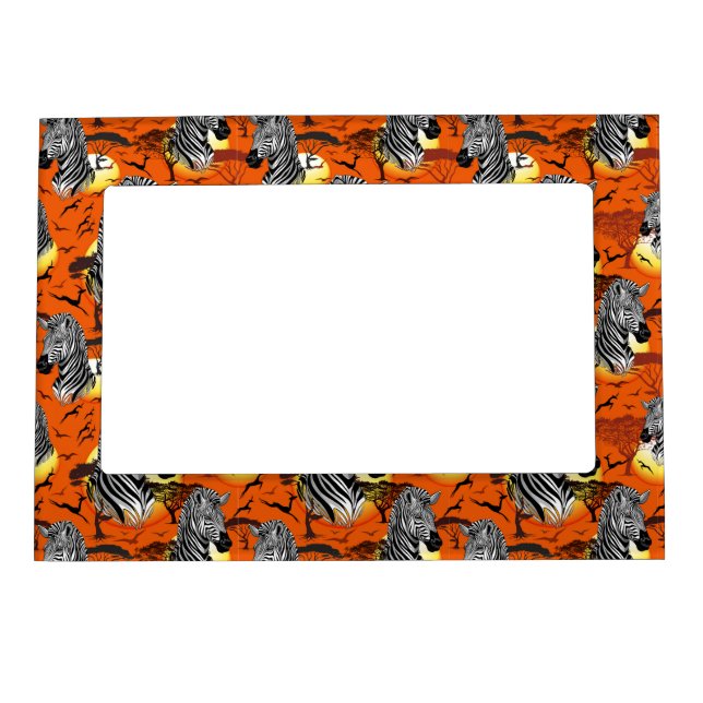 Zebra African Savanna Wild Animal Magnetic Frame (Front)