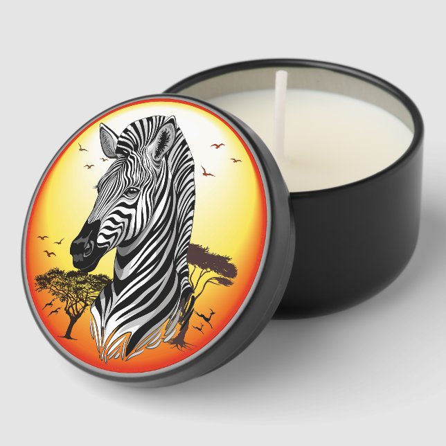 Zebra African Savanna Wild Animal Mini Candle Favors (Corner)