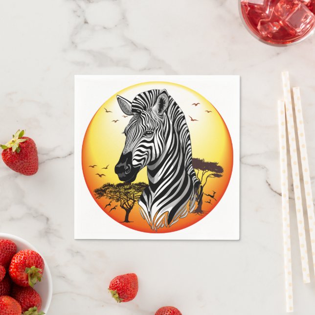 Zebra African Savanna Wild Animal Napkins (Insitu)