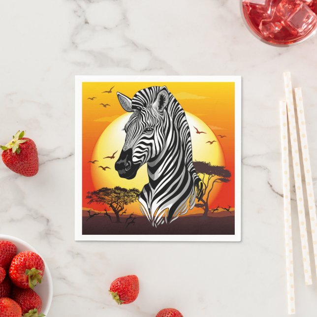 Zebra African Savanna Wild Animal Napkins (Insitu)